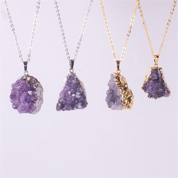 pendant necklaces 6pcs irregular random natural purple crystal quartz geode stones amethysts pendants silver plated power pendulum
pendant necklaces 6pcs irregular random natural purple crystal quartz geode stones amethysts pendants silver plated power pendulum