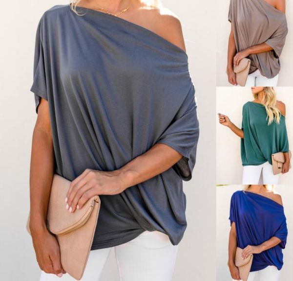 women's t-shirt women summer t shirt 2021 short sleeve irregular shoulder bawting casual loose office ladies clothing tees, White
women's t-shirt women summer t shirt 2021 short sleeve irregular shoulder bawting casual loose office ladies clothing tees, White