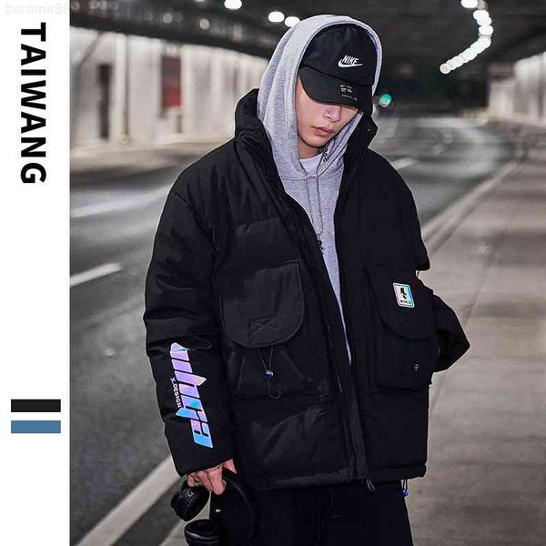 men's and women's same down jacket 2021 winter fashion printed loose, Black;white
men's and women's same down jacket 2021 winter fashion printed loose, Black;white