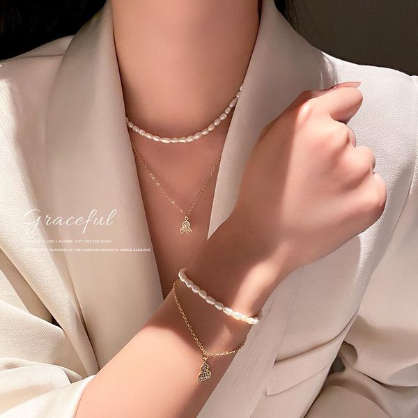 chains fashion simple personality set diamond gourd pearl double necklace temperament design sense, Silver
chains fashion simple personality set diamond gourd pearl double necklace temperament design sense, Silver