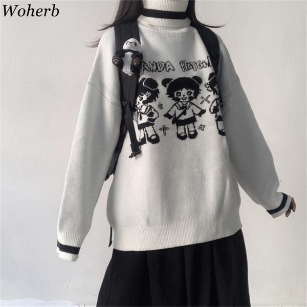 woherb cartoon girl sweater female korean harajuku women pullover japanese kawaii cute ulzzang clothing sweet jumper 210914, White;black
woherb cartoon girl sweater female korean harajuku women pullover japanese kawaii cute ulzzang clothing sweet jumper 210914, White;black
