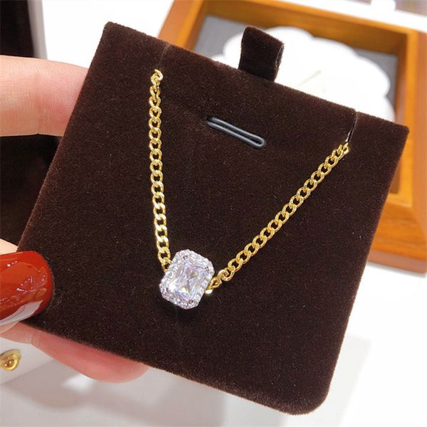 new gold plated clavicle chain simple full diamond pendant ins wind jewelry necklace women's boutique net red, Silver
new gold plated clavicle chain simple full diamond pendant ins wind jewelry necklace women's boutique net red, Silver