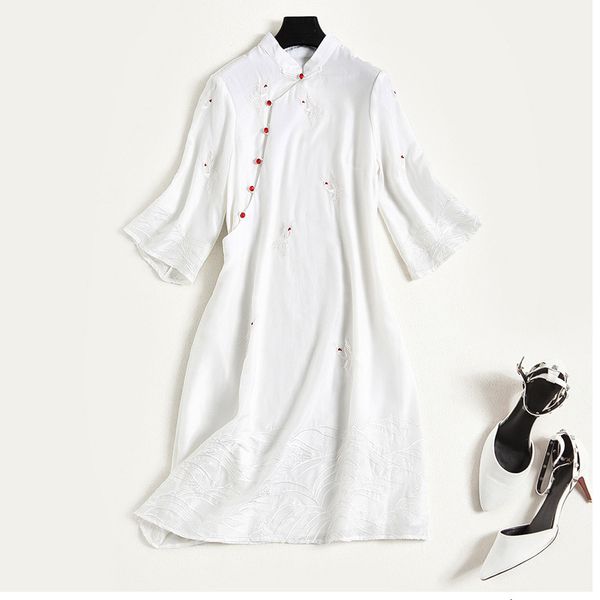 luxury casual dresses 2021 summer chine style heavy industry embroidery improved loose large cheongsam drs, Black;gray
luxury casual dresses 2021 summer chine style heavy industry embroidery improved loose large cheongsam drs, Black;gray