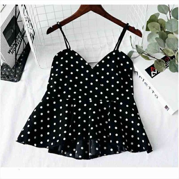 women summer ruffles t shirts casual sleeveless vest tees polka dot print t-shirt v-neck shirt p1252, White
women summer ruffles t shirts casual sleeveless vest tees polka dot print t-shirt v-neck shirt p1252, White