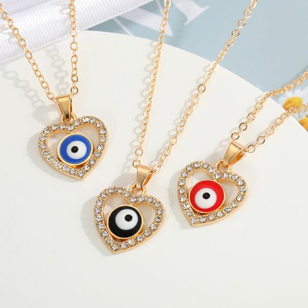 s2534 fashion jewelry evil eye necklace rhinstone blue eyes hollow out love heart pendant choker necklaces, Silver
s2534 fashion jewelry evil eye necklace rhinstone blue eyes hollow out love heart pendant choker necklaces, Silver
