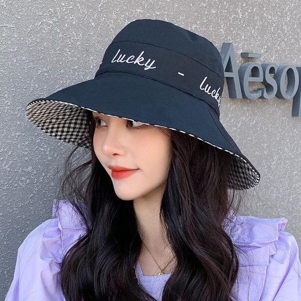 wide brim hats stylish plain cotton fisherman plaid sun cap double side wear reversible bucket hat big trends holiday travel, Blue;gray
wide brim hats stylish plain cotton fisherman plaid sun cap double side wear reversible bucket hat big trends holiday travel, Blue;gray