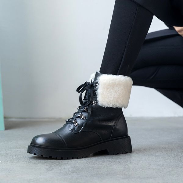 2021 women boots autumn winter plush martin boots shoes high heel round toe new genuine leather ankle boots winter women, Black
2021 women boots autumn winter plush martin boots shoes high heel round toe new genuine leather ankle boots winter women, Black