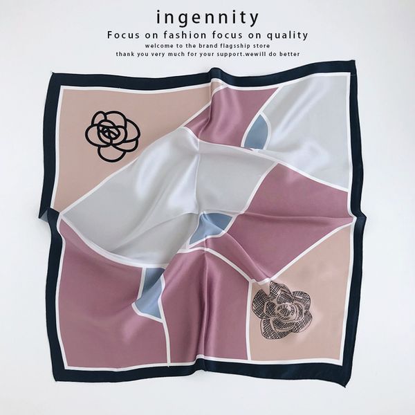 new korean two roses versatile small square women's spring and autumn mulberry silk scarf, Black;purple
new korean two roses versatile small square women's spring and autumn mulberry silk scarf, Black;purple