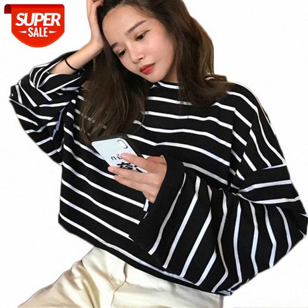 Korean Style Black White Striped T-shirts Women Autumn Round Neck Loose Batwing Sleeve Student School Ladies Tee Tops WDC5901 #fV7f
Korean Style Black White Striped T-shirts Women Autumn Round Neck Loose Batwing Sleeve Student School Ladies Tee Tops WDC5901 #fV7f