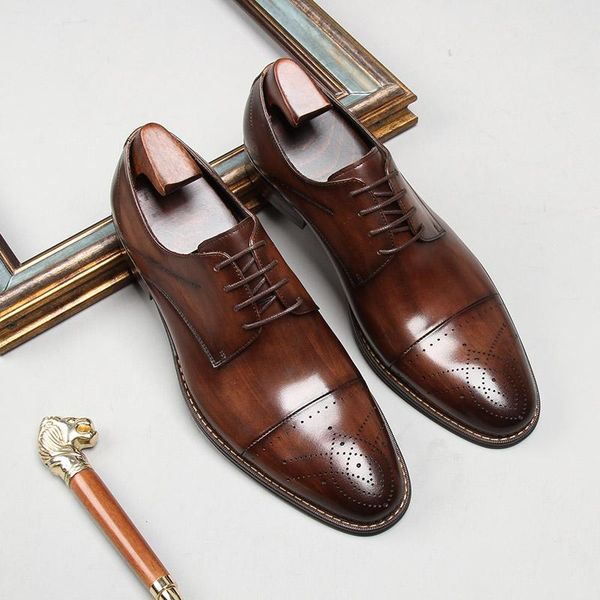 dress shoes men genuine leather business mens oxford black brown lace up round head handmade formal work for
dress shoes men genuine leather business mens oxford black brown lace up round head handmade formal work for