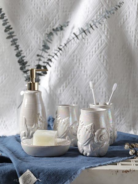 bath accessory set ceramic bathroom five-piece wash supplies mouthwash toothbrush cup kit white relief simplicity nordic style
bath accessory set ceramic bathroom five-piece wash supplies mouthwash toothbrush cup kit white relief simplicity nordic style