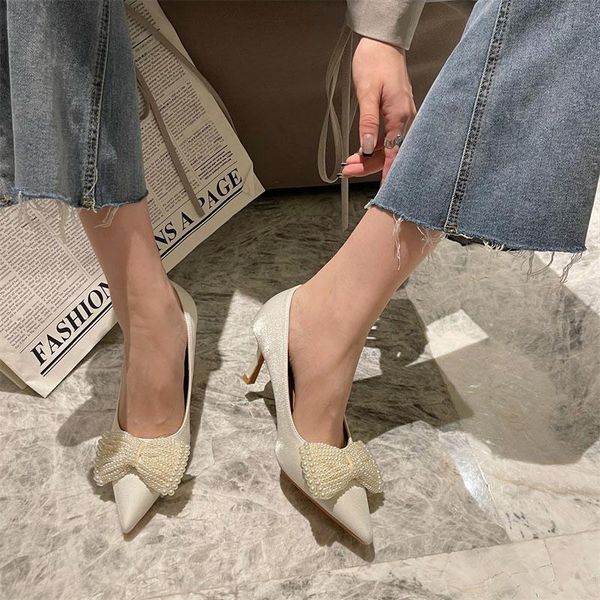 dress shoes 2021 spring and autumn high heels pearl bow white wedding stiletto heel pointed bridesmaid, Black
dress shoes 2021 spring and autumn high heels pearl bow white wedding stiletto heel pointed bridesmaid, Black