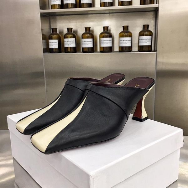 2021 spring/autumn luxury designers 8cm high heels mules women shoes geometric genuine leather sheepskin sandals, Black
2021 spring/autumn luxury designers 8cm high heels mules women shoes geometric genuine leather sheepskin sandals, Black