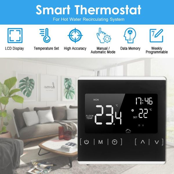 smart home control touchscreen thermostat programmable electric water heating system thermoregulator ac 85-250v temperature controller
smart home control touchscreen thermostat programmable electric water heating system thermoregulator ac 85-250v temperature controller