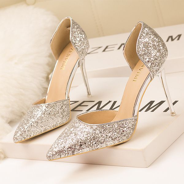 9219-27 style stiletto heel shallow mouth pointed-toe hollowed sequined nightclubs thinner womens hollow sandals, Black
9219-27 style stiletto heel shallow mouth pointed-toe hollowed sequined nightclubs thinner womens hollow sandals, Black