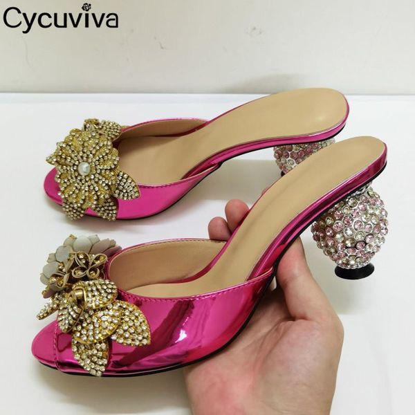 slippers crystal ball high heels glitter woman rhinestone flower summer runway wedding party shoes, Black 
slippers crystal ball high heels glitter woman rhinestone flower summer runway wedding party shoes, Black