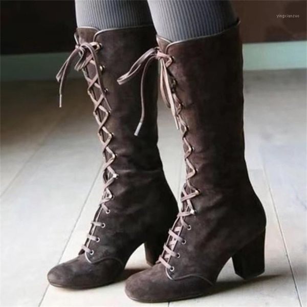 boots 2021 women's mid calf shoes woman cross lace up female suede high heels ladies thick retro plus size 35-431, Black
boots 2021 women's mid calf shoes woman cross lace up female suede high heels ladies thick retro plus size 35-431, Black