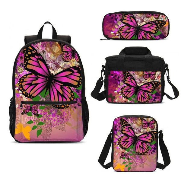 backpack 4pcs/set portfolio school bags for girls fashion floral butterfly 3d printing backpacks casual daypacks bookbag mochila escolar 
backpack 4pcs/set portfolio school bags for girls fashion floral butterfly 3d printing backpacks casual daypacks bookbag mochila escolar