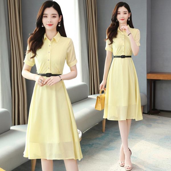 2021 yellow chiffon shirt dress summer vintage chic 2xl plus size midi sundress women elegant bodycon party vestido, White;black
2021 yellow chiffon shirt dress summer vintage chic 2xl plus size midi sundress women elegant bodycon party vestido, White;black