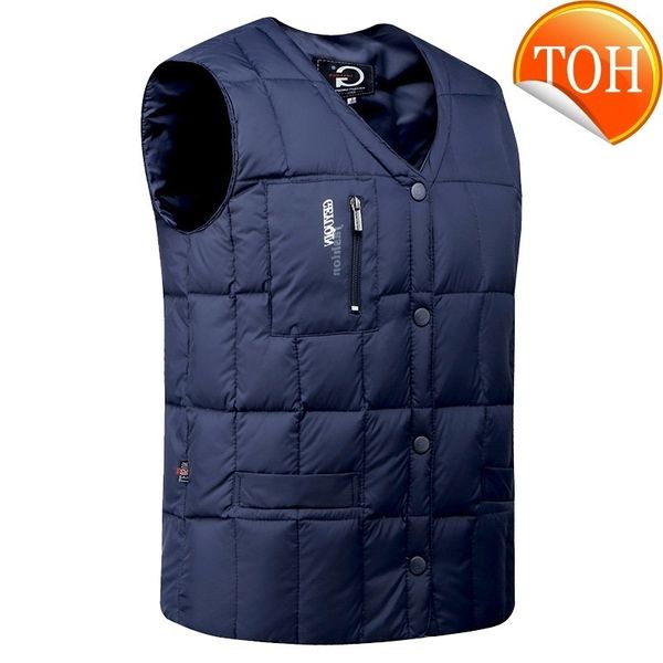 white duck down jacket vest men autumn winter warm sleeveless v-neck button lightweight waistcoat fashion casual male, Black
white duck down jacket vest men autumn winter warm sleeveless v-neck button lightweight waistcoat fashion casual male, Black