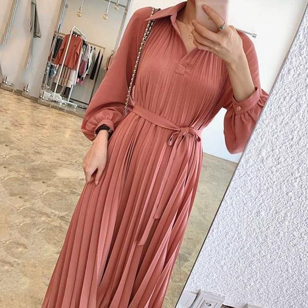 casual dresses whcw cgdsr 2021 loose woman elegant korean style autumn winter party a-line long sleeve pleated dress women lace up chic, Black;gray
casual dresses whcw cgdsr 2021 loose woman elegant korean style autumn winter party a-line long sleeve pleated dress women lace up chic, Black;gray