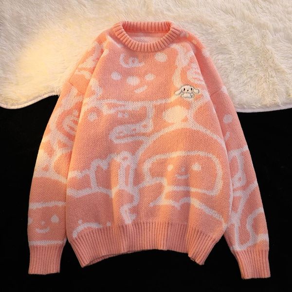 women's sweaters vintage tide japanese style girls sweet autumn winter warm knit pullover ins o-neck cute cartoon jacquard female loose, White;black
women's sweaters vintage tide japanese style girls sweet autumn winter warm knit pullover ins o-neck cute cartoon jacquard female loose, White;black
