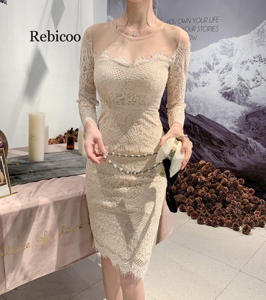casual dresses spring women dress lace patchwork beige pencil o neck bandage slim party vintage, Black;gray
casual dresses spring women dress lace patchwork beige pencil o neck bandage slim party vintage, Black;gray