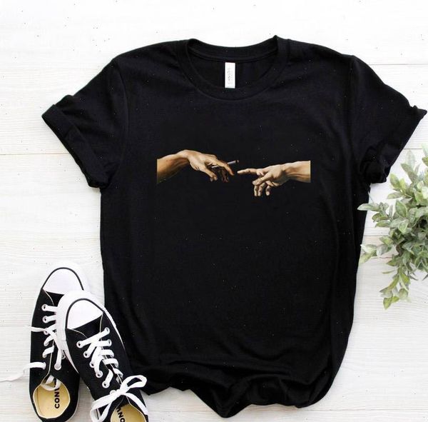 women letter print black t shirt casual van gogh hand 90s short sleeve summer brand clothing drop ship, White
women letter print black t shirt casual van gogh hand 90s short sleeve summer brand clothing drop ship, White