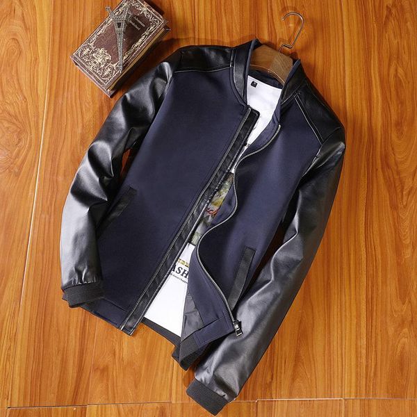 men's jackets spring autumn men coat splicing pu fashion jacket outdoor travel coats slim zip cardigan casual homme clothing m-3xl, Black;brown
men's jackets spring autumn men coat splicing pu fashion jacket outdoor travel coats slim zip cardigan casual homme clothing m-3xl, Black;brown