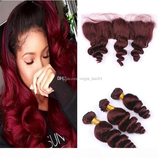 burgundy brazilian loose curly wave virgin hair 3 bundles with loose wave lace frontal closure wine red human hair weaves with lace frontal, Black;brown
burgundy brazilian loose curly wave virgin hair 3 bundles with loose wave lace frontal closure wine red human hair weaves with lace frontal, Black;brown