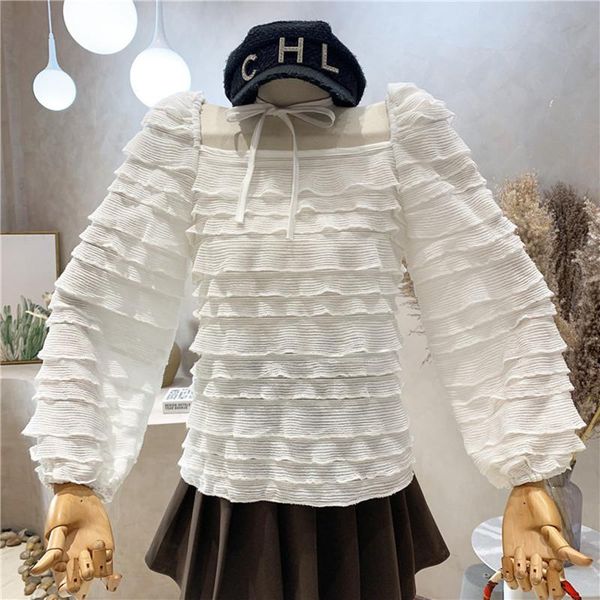 women's blouses & shirts clothing 2021 autumn winter temperament fashion stitching bubble puff sleeve chiffon shirt top, White
women's blouses & shirts clothing 2021 autumn winter temperament fashion stitching bubble puff sleeve chiffon shirt top, White