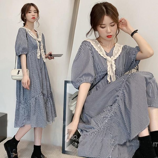 maternity dresses summer women's dress for po shoot casual plaid fashion v-neck ropa de maternidad be50dr, White
maternity dresses summer women's dress for po shoot casual plaid fashion v-neck ropa de maternidad be50dr, White