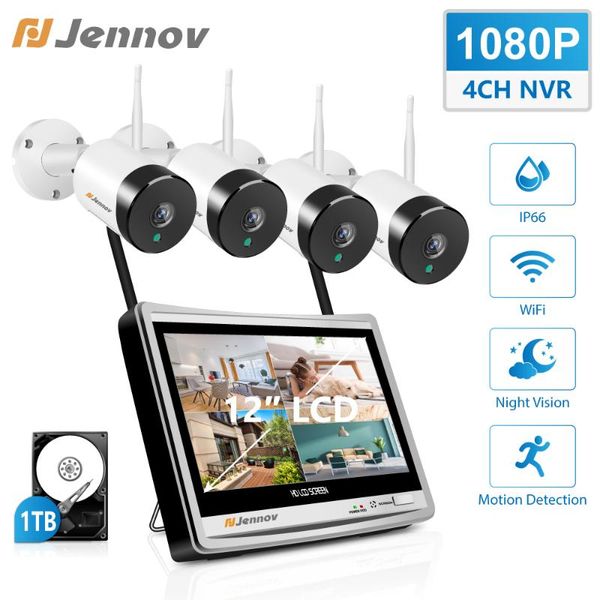 jennov 2mp 1080p wireless security cameras kit outdoor waterproof ip camera video cctv system set with 12" lcd hd monitor nvr
jennov 2mp 1080p wireless security cameras kit outdoor waterproof ip camera video cctv system set with 12" lcd hd monitor nvr