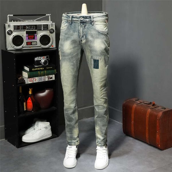 brand autumn and winter jeans slim straight tube hole fashion men's casual stretch pants, Blue
brand autumn and winter jeans slim straight tube hole fashion men's casual stretch pants, Blue