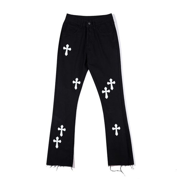 jeans cross label embroidered men's high street fashion brand burr flared pants 17, Blue
jeans cross label embroidered men's high street fashion brand burr flared pants 17, Blue