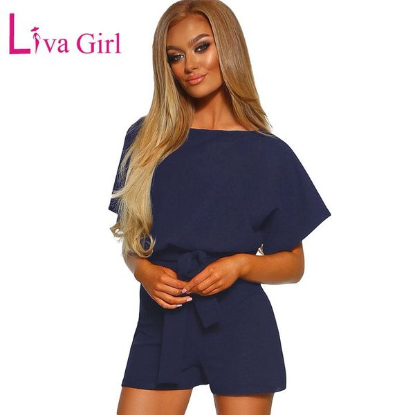 women's jumpsuits & rompers liva girl summer casual solid playsuit women fashion short sleeve slash neck and with sashes outwear for, Black;white
women's jumpsuits & rompers liva girl summer casual solid playsuit women fashion short sleeve slash neck and with sashes outwear for, Black;white