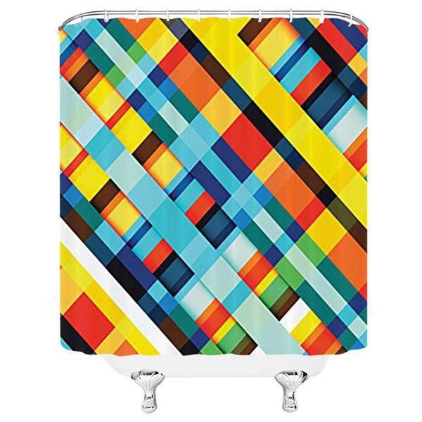 colorful checkered striped hexagon diamond shower curtain bathroom curtain waterproof polyester bathroom with hooks 
colorful checkered striped hexagon diamond shower curtain bathroom curtain waterproof polyester bathroom with hooks