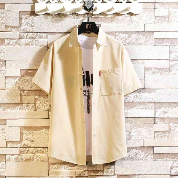 Summer new large short sleeve simple Shirt Youth Student loose casual fashion bottomed men's shirt2021, White
Summer new large short sleeve simple Shirt Youth Student loose casual fashion bottomed men's shirt2021, White