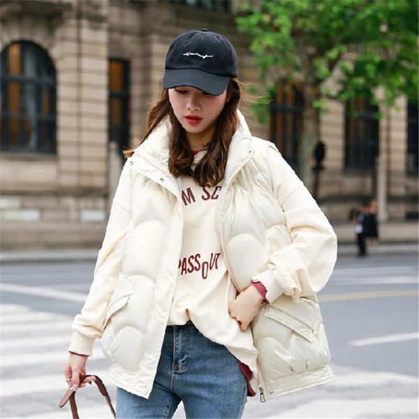 women's vests autumn winter cotton vest women casual waistcoat female sleeveless padded jacket korea loose fit warm coat ladies, Black;white
women's vests autumn winter cotton vest women casual waistcoat female sleeveless padded jacket korea loose fit warm coat ladies, Black;white