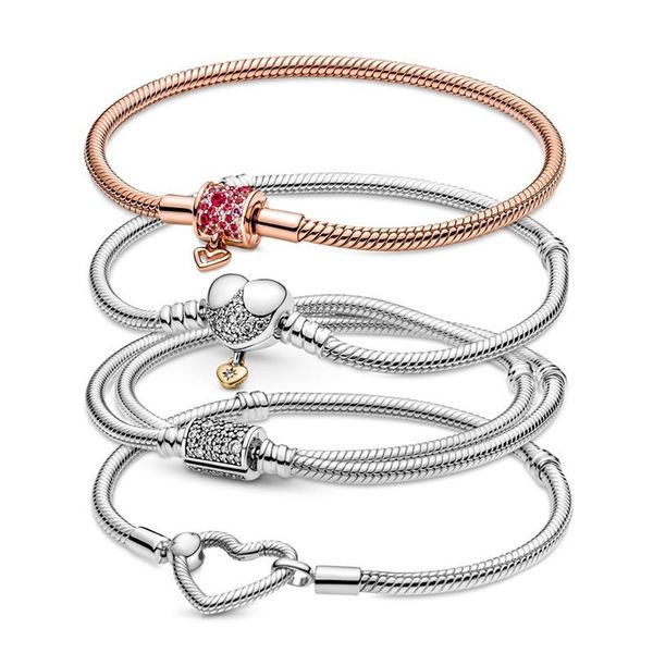 link, chain 925 silver bucket buckle double circle snake bone bracelet is suitable for the original beads women's charm jewelry, Black
link, chain 925 silver bucket buckle double circle snake bone bracelet is suitable for the original beads women's charm jewelry, Black