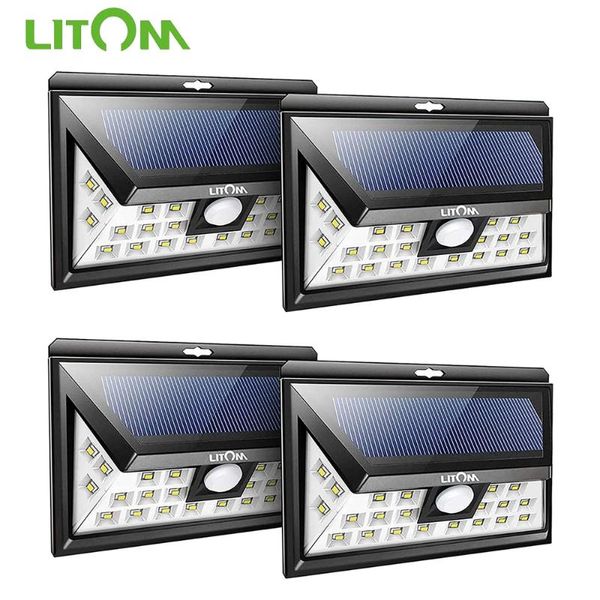 

solar lamps litom 3 optional modes wireless motion sensor light original outdoor wall with 270Â° wide angle ip65 waterproof