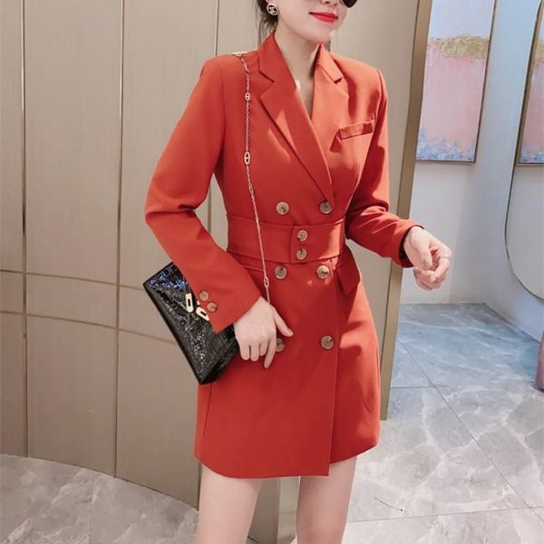 spring women's cross border europe and america 2021 new dress elegant celebrity double breasted waist suit, Black;gray
spring women's cross border europe and america 2021 new dress elegant celebrity double breasted waist suit, Black;gray