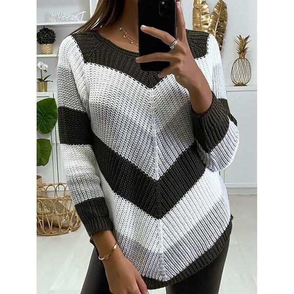women's sweaters patchwork sweater long sleeve casual women knitted autumn pullover o-neck jumper 2021 loose, White;black
women's sweaters patchwork sweater long sleeve casual women knitted autumn pullover o-neck jumper 2021 loose, White;black