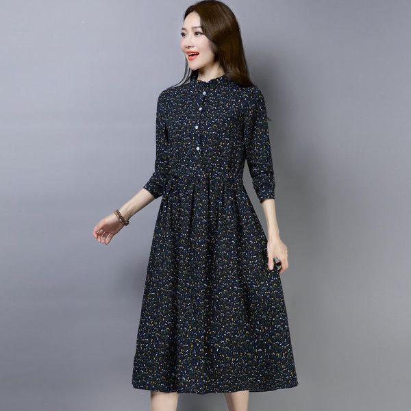 casual dresses vintage women floral printed spring autumn bohemian long sleeve cotton linen midi dress retro vestido kaftan, Black;gray
casual dresses vintage women floral printed spring autumn bohemian long sleeve cotton linen midi dress retro vestido kaftan, Black;gray
