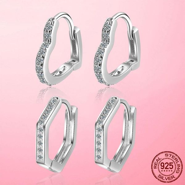 hoop & huggie clear cz earring female 925 sterling silver heart geometry shape earrings for women wedding engagement fine jewelry gift, Golden;silver
hoop & huggie clear cz earring female 925 sterling silver heart geometry shape earrings for women wedding engagement fine jewelry gift, Golden;silver