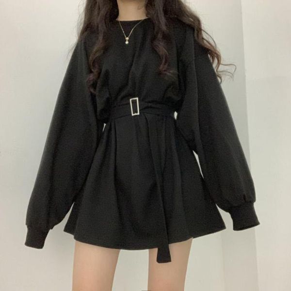 casual dresses autumn 2021 loose round neck fashion high street women dress solid color long sleeve belt design simplicity, Black;gray
casual dresses autumn 2021 loose round neck fashion high street women dress solid color long sleeve belt design simplicity, Black;gray