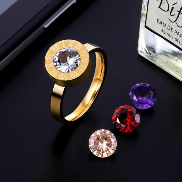 cluster rings msx roman numerals crystal ring fashion changable stainless steel cubic zircon wedding bridal for women, Golden;silver
cluster rings msx roman numerals crystal ring fashion changable stainless steel cubic zircon wedding bridal for women, Golden;silver
