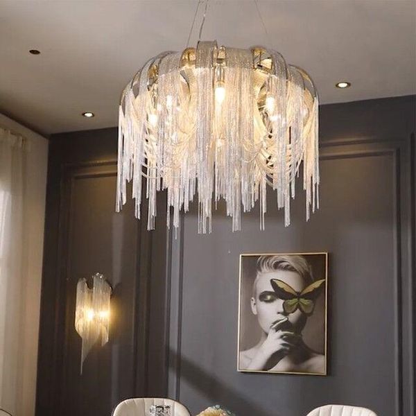 nordic new tassel chain chandelier luxury hanging light suspension luminaire chrome metel chandelier for living room restaurant
nordic new tassel chain chandelier luxury hanging light suspension luminaire chrome metel chandelier for living room restaurant