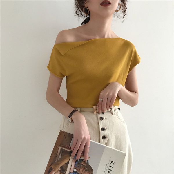 2021 new women's t-shirt, 6 colors, fine knitting, sexy, tight, irregular neckline, off shoulder, summer fashion, leisure, solid, p6ol, White
2021 new women's t-shirt, 6 colors, fine knitting, sexy, tight, irregular neckline, off shoulder, summer fashion, leisure, solid, p6ol, White