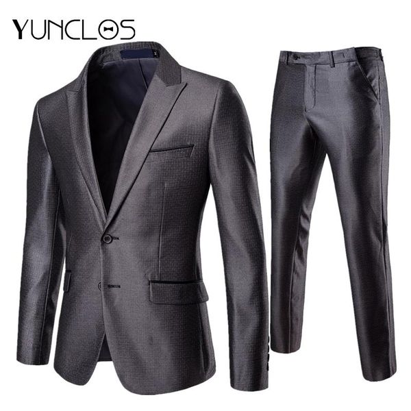 men's suits & blazers yunclos 2021 fine grid slim fit two buttons gray formal wedding 2 pcs prom with pant for men, White;black
men's suits & blazers yunclos 2021 fine grid slim fit two buttons gray formal wedding 2 pcs prom with pant for men, White;black